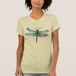 Stained Glass Colourful Dragonfly T-Shirt