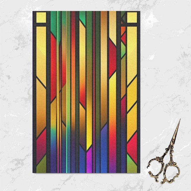 Stained Glass Colourful Stripes Artwork Tissue Paper (Creator Uploaded)