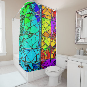 Stained Glass Cracked Shower Curtain