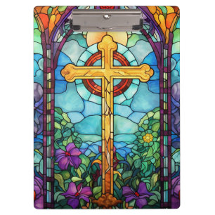 Stained Glass Cross  Clipboard