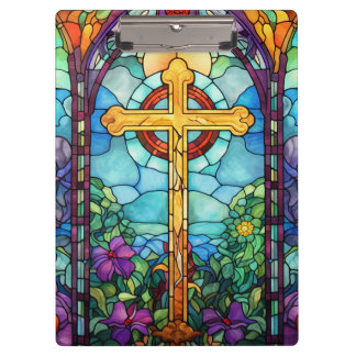 Stained Glass Cross  Clipboard