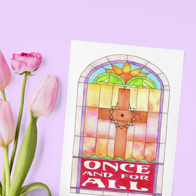 Stained Glass Cross Easter Holiday Card (Creator Uploaded)