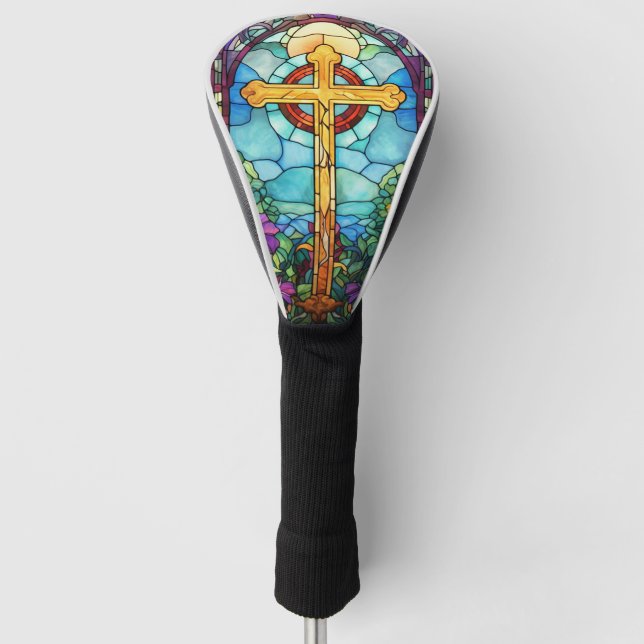 Stained Glass Cross  Golf Head Cover (Front)