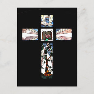 Stained Glass Cross - Postcard