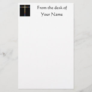 Stained Glass Cross - stationary Stationery