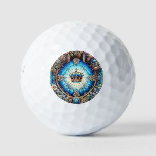 STAINED GLASS CROWNED GOLF BALL