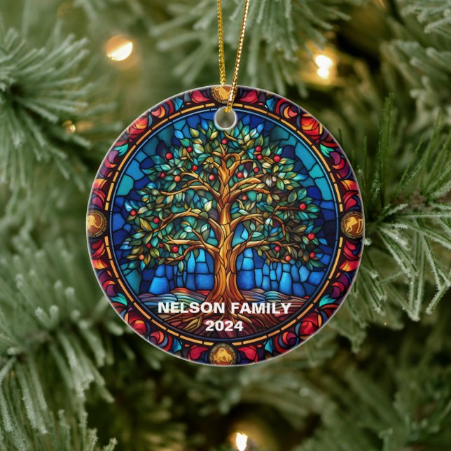 Stained Glass Custom Christmas Ornament (Tree)