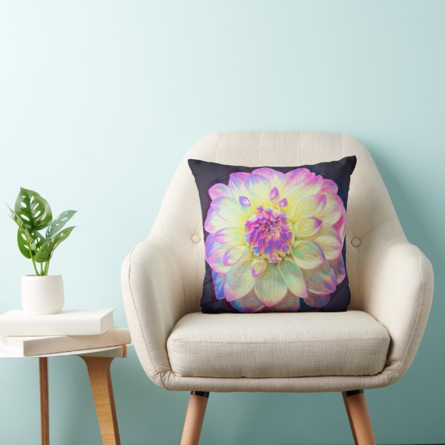Stained Glass Dahlia Pillow (Chair)