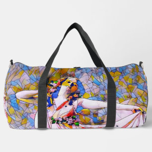 Stained Glass Dancer in Flowing Dress Duffle Bag