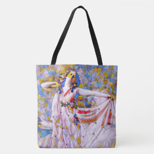 Stained Glass Dancer in Flowing Dress Tote Bag