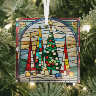 Stained Glass Decorative Christmas Trees Tree Decoration