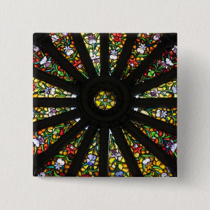 Stained Glass detail 15 Cm Square Badge