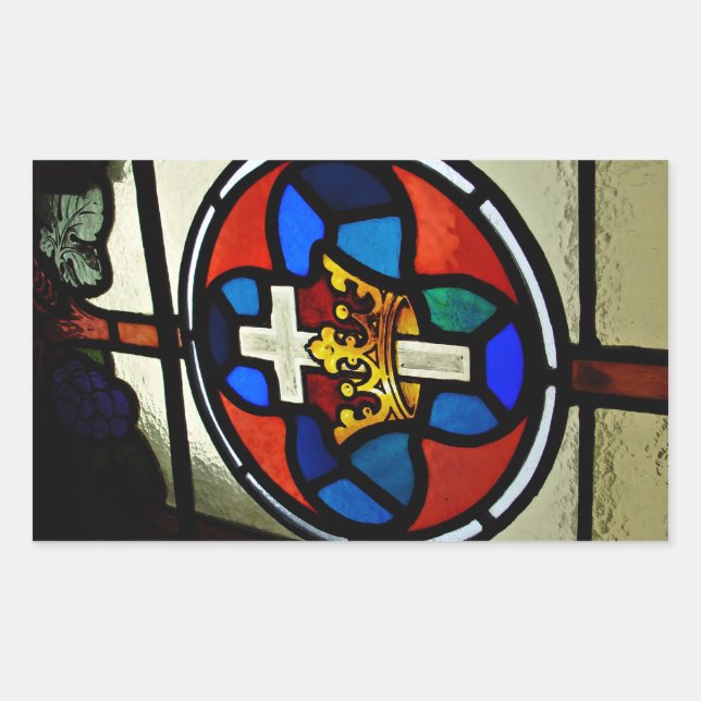 Stained Glass detail Rectangular Sticker (Front)