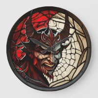 Stained Glass Devil Design Clock