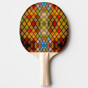 Stained Glass Diamond Pattern  Ping Pong Paddle