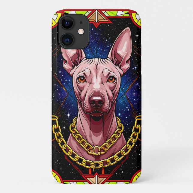 Stained Glass Dog with a Starry Background Case-Mate iPhone Case (Back)