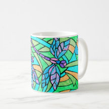 Stained Glass Dragonflies Mug