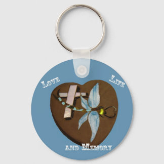 Stained Glass Dragonfly Key Chain