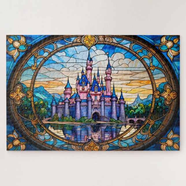 Stained Glass Dream Castle jigsaw puzzle (Horizontal)