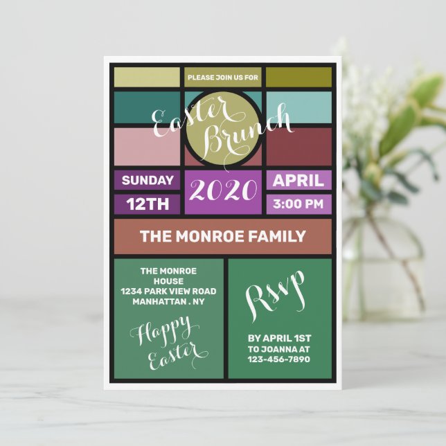 Stained Glass, Easter Brunch Announcement (Standing Front)