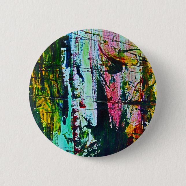 Stained Glass effect abstract modern art picture 6 Cm Round Badge (Front)
