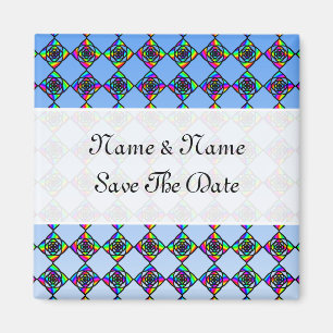 Stained Glass Effect Floral Pattern. Magnet
