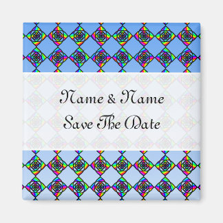 Stained Glass Effect Floral Pattern. Magnet
