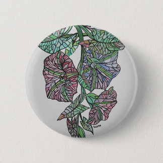 Stained Glass Effect Morning Glory September Birth 6 Cm Round Badge