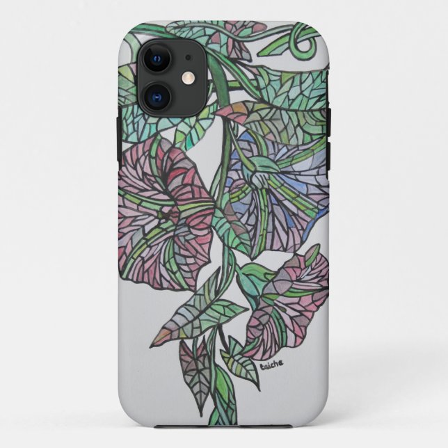 Stained Glass Effect Morning Glory September Birth Case-Mate iPhone Case (Back)