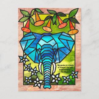 Stained Glass Elephant Postcards
