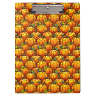 Stained Glass Fall Pumpkin Field Clipboard