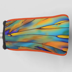 Stained Glass Feather AI Abstract Art Golf Head Cover