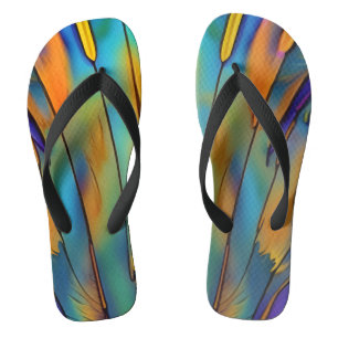 Stained Glass Feather AI Abstract Art Jandals