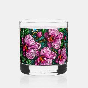 Stained Glass Featuring Pink Orchids