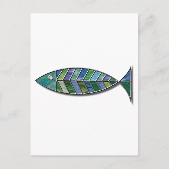 Stained Glass Fish Postcard (Front)