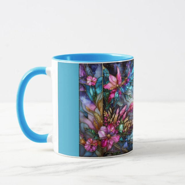 Stained Glass Flamingo Moon Garden Mug (Left)