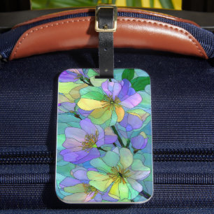Stained Glass Floral Art pastel Accessory Luggage Tag