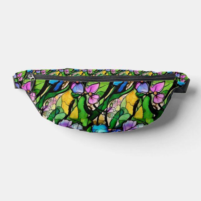 Stained glass floral design bum bags (Lay Down)