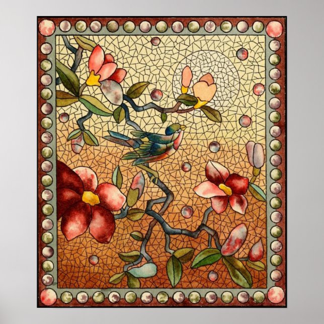 Stained Glass Floral Spring Poster (Front)