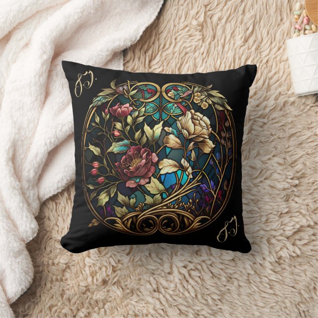 Stained Glass Floral Surprise Cushion (Blanket)