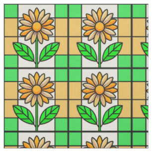 Stained Glass Flower Fabric