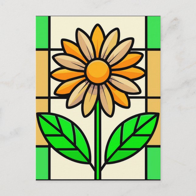Stained Glass Flower Postcard (Front)