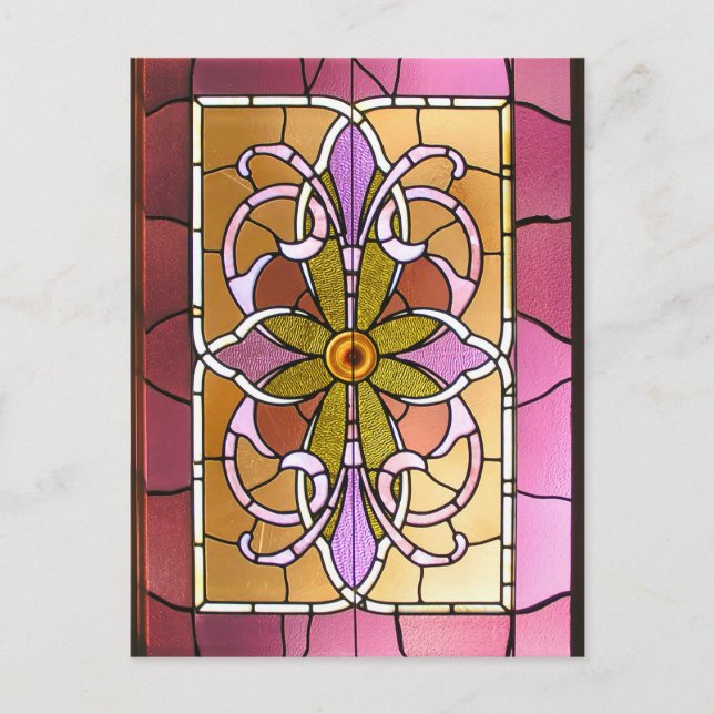 Stained Glass Flower Postcard (Front)