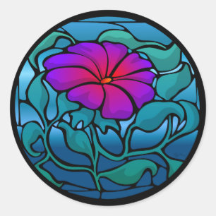 Stained Glass Flower Sticker