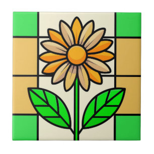 Stained Glass Flower Tile