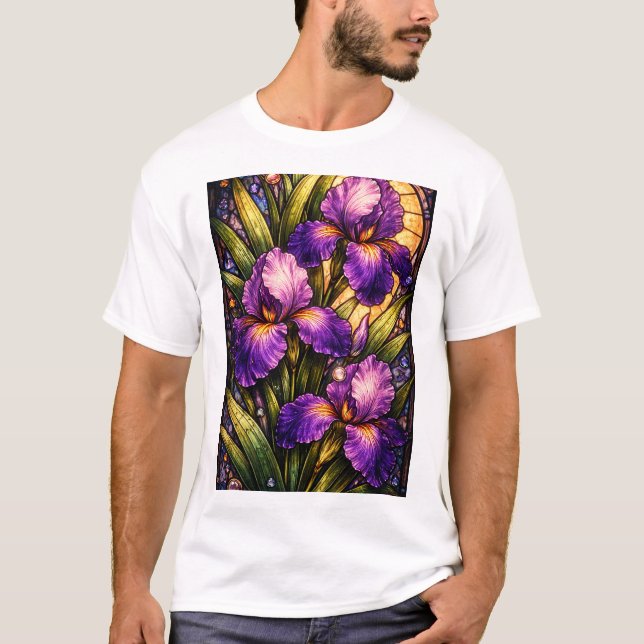 Stained glass flowers T-Shirt (Front)