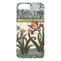 Stained Glass Flowers with Tan Border