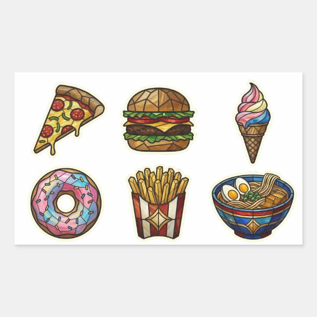 Stained Glass Foodie Stickers (Front)