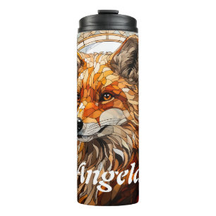 Stained Glass Fox Thermal Tumbler