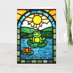Stained Glass Frog Birthday Card